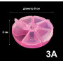 003A Органайзер для бісеру на 7 відділів, d = 8 см, h = 2 см (квітка рожева)
