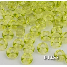 01253 10/0 чеський бісер Preciosa, 50 г, зелений, кристальний сольгель