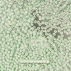 03851 10/0 чеський бісер Preciosa, 50 г, зелені смуги на білому, непрозорий полосатий