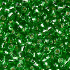 57100 10/0 чеський бісер Preciosa, 50 г, зелений світлий, прозорий з блискучим срібним отвором