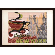 VKA4403 ... на каву в Нью-Йорк. ArtSolo. Схема на тканині для вишивання бісером