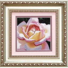 РК-033 Рожева троянда. Чарівна Мить. Набір для вишивання нитками. на канві з нанесеним фоновим малюнком. АКЦІЯ(Знятий з виробництва)