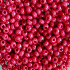 16198 10/0 чеський бісер Preciosa, 50 г, червоно-рожевий, непрозорий крейдяний глазурований