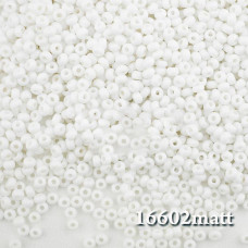 16602 matt 10/0 чеський бісер Preciosa, 50 г, білий, непрозорий крейдяний глазурований матовий