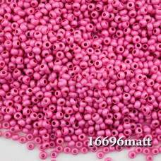 16696 matt 10/0 чеський бісер Preciosa, 50 г, рожевий, непрозорий крейдяний глазурований матовий