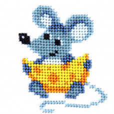 O418 Миші з сиром. Луїза. Схема на тканині для вишивання бісером