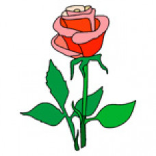 O332 Червона троянда. Orchidea. Канва з нанесеним малюнком