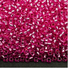 18277 10/0 чеський бісер Preciosa, 50 г, рожевий, кристальний з блискучим срібним отвором