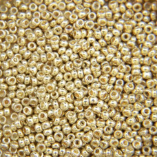 18303 10/0 чеський бісер Preciosa, 50 г, золотий, кристальний металік