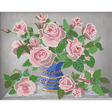 РКП-144 Рожеві троянди. Марічка. Схема на тканині для вишивання бісером