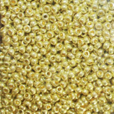 18386 10/0 чеський бісер Preciosa, 50 г, золотий, кристальний металік