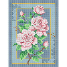 A557 Рожеві троянди. Ангеліка. Схема на тканині для вишивання бісером