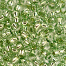 78163 10/0 чеський бісер Preciosa, 50 г, зелений, кристальний сольгель з блискучим срібним отвором