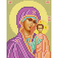 C735 Ікона Пресвятої Богородиці Казанська. Вертоградъ. Схема на тканині для вишивання бісером