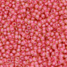11028 10/0 чеський бісер Preciosa, 50 г, рожевий, прозорий глянцевий, кольоровий отвір