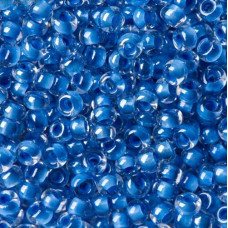 38638 10/0 чеський бісер Preciosa, 50 г, синій, кристальний глазурований з фарбованим отвором
