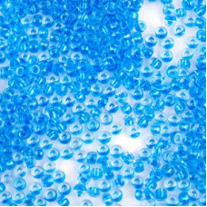 38936 10/0 чеський бісер Preciosa, 50 г, блакитний, кристальний з перламутровим отвором