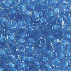 38332 10/0 чеський бісер Preciosa, 50 г, блакитний, кристальний з фарбованим отвором