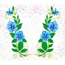 K278 Блакитні квіти (20х30 см). Confetti. Водорозчинний флізелін з малюнком