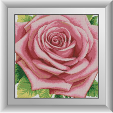 30360 Рожева троянда. Dream Art. Набір алмазної мозаїки (квадратні, повна)