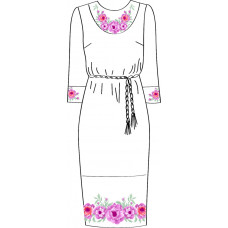 820-14-09 Сукня жіноча біле з поясом (розмір 44). Чарівна Мить. Вишиванки