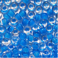 38365 10/0 чеський бісер Preciosa, 50 г, блакитний, кристальний з фарбованим отвором