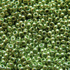 18161 10/0 чеський бісер Preciosa, 50 г, зелений, кристальний сольгель металік