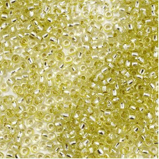 78253 10/0 чеський бісер Preciosa, 50 г, жовтий, кристальний сольгель з блискучим срібним отвором