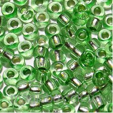 78161 10/0 чеський бісер Preciosa, 50 г, зелений, кристальний сольгель з блискучим срібним отвором