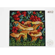 4012 ФрузелОк Набір для вишивки рахунковим хрестиком по пластику - Закладка Лисички, 13,5x13,5 см
