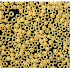 42181 10/0 чеський бісер Preciosa, 50 г, жовтий, алебастровий веселковий