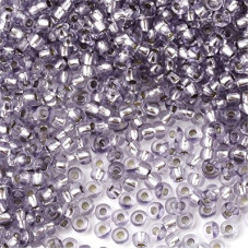 78121 10/0 чеський бісер Preciosa, 50 г, сіро-фіолетовий, кристальний сольгель з блискучим срібним отвором