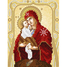 АС5-121 Почаївська ікона Божої Матері (золото). А-строчка. Схема на тканині для вишивання бісером