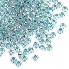78133 10/0 чеський бісер Preciosa, 50 г, зелено-блакитний, кристальний сольгель з блискучим срібним отвором