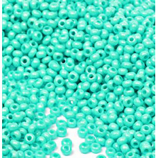 16158 10/0 чеський бісер Preciosa, 50 г, зелений, непрозорий крейдяний глазурований