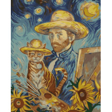 50075 Ван Гог і котик.Dream Art. Набір для малювання картини за номерами