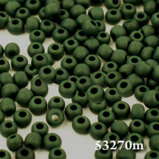 53270 matt 10/0 чеський бісер Preciosa, 50 г, зелений темний, непрозорий матовий