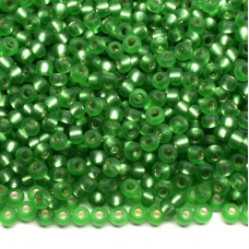 57100 matt 10/0 чеський бісер Preciosa, 50 г, зелений світлий, прозорий з блискучим срібним отвором матовий