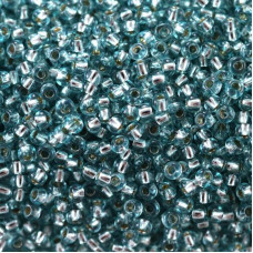 78233 10/0 чеський бісер Preciosa, 50 г, зелено-блакитний, кристальний сольгель з блискучим срібним отвором