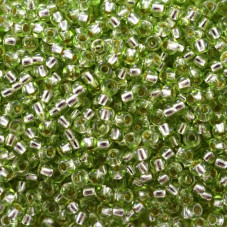 78254 10/0 чеський бісер Preciosa, 50 г, зелений, кристальний сольгель з блискучим срібним отвором