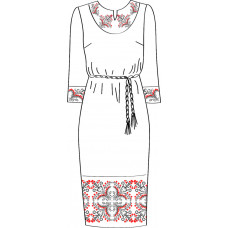 820-14/09 Сукня жіноча (біле з поясом) схема 33/34 (розмір 46). Чарівна Мить. Вишиванки