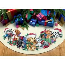 8385 Classic Design Набір для вишивки рахунковим хрестиком - Спідничка під ялинку Пухнасте різдво 65x26 см, Aida 14 ct