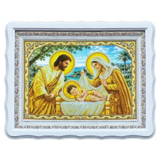 А2Р_105 Virena Заготовка для вишивки бісером - Святе сімейство в золоті 58x41 см, габардин
