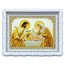 А2Р_107 Virena Заготовка для вишивки бісером - Святе сімейство в золоті 58x41 см, габардин