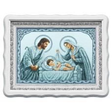 А2Р_108 Virena Заготовка для вишивки бісером - Святе сімейство в сріблі 58x41 см, габардин