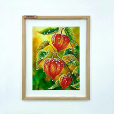 А3Н_581 Virena Заготовка для вишивки бісером - Фізаліс 27х36,5 см (схема на габардині)