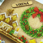 А3Н_583 Virena Заготовка для вишивки бісером - Семплер різдвяний 27х36,5 см (схема на габардині)