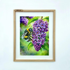 А3Н_588 Virena Заготовка для вишивки бісером - Джміль на бузку 36,5x27 см (габардин) А3Н_588 Virena Заготовка для вишивки бісером - Джміль на бузку 36,5x27 см (габардин)