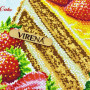 А3Н_592 Virena Заготовка для вишивки бісером - Торт з полуницею 36,5x27 см (габардин)