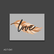 А5 Т-041 Кольорова Термоналіпка для вишивки бісером або нитками - Love, 14x18 см